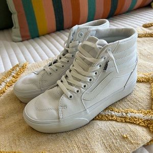VANS White Platform High Top Sneakers